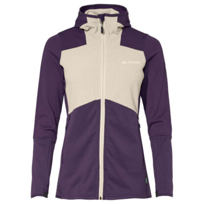 Wo Monviso Hooded Grid Fleece Jacket - eggplant
