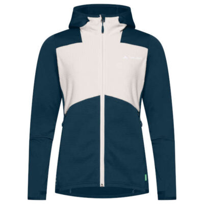 Wo Monviso Hooded Grid Fleece Jacket - dark sea-white